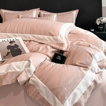 DecorBites™ Cotton Jacquard Duvet Cover Set for Queen Double Bed - High End & Cozy