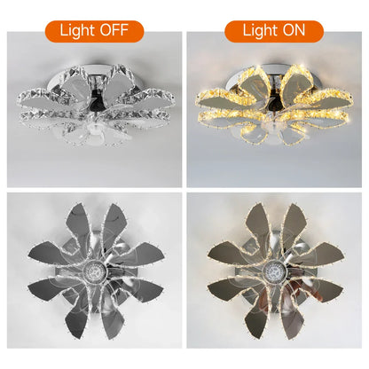 Decorbites™ Crystal-LED-Deckenventilator: Fernbedienbares Kronleuchter für Schlafzimmer & Wohnzimmer