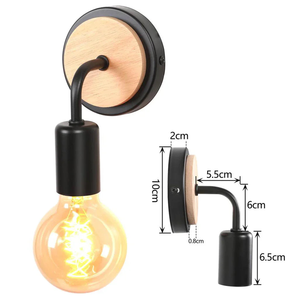 Decorbites™ Industrielle LED Wandlampe Retro-Loft-Lampe E27 Eisenlampenschirm Wandleuchte