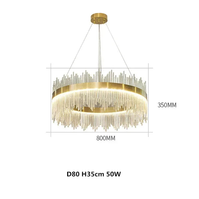 Decorbites™ Gold-Kristall-Kronleuchter dimmbar Luxus-Pendantleuchten für Schlafzimmer & Wohnzimmer
