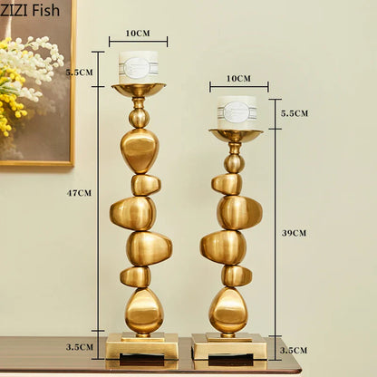 Decorbites™ Goldlegierter Stein-Stapel-Leuchter-Ornament Heimduftbehälter