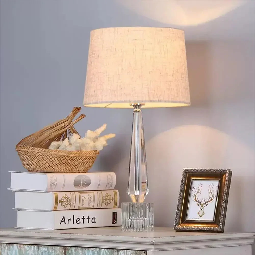 DecorBites™ Crystal Table Lamp with Remote Control, LED Light for Living Room, Bedroom & Bedside