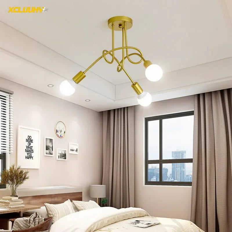 Gold Black Sputnik Chandelier