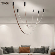 Leather Minimalist Chandelier