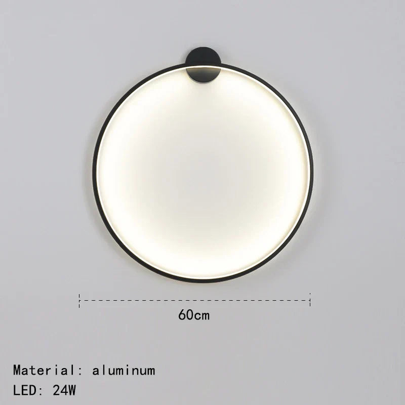 Gold Black Ring Wall Light