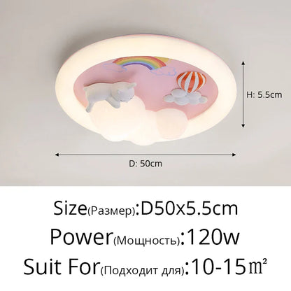 Decorbites™ Kinder-Deckenleuchte: Minimalistische Rosa-Blaue Lampe für Schlafzimmer oder Wohnzimmer