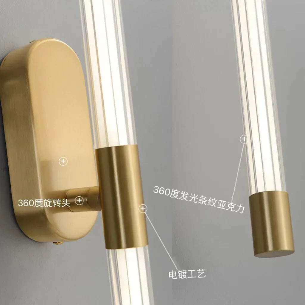 Gold Geometric Wall Lamp 84cm Modern Design