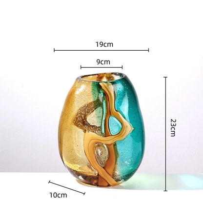 DecorBites™ Abstract Ripple Glass Vase - Home Decor Hydroponic Flower Vase