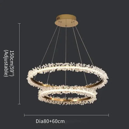 Decorbites™ Kristall-Gold-Ring-LED-Kronleuchter für die Heimdekoration im luxuriösen Wohnzimmer, Esszimmer und Schlafzimmer