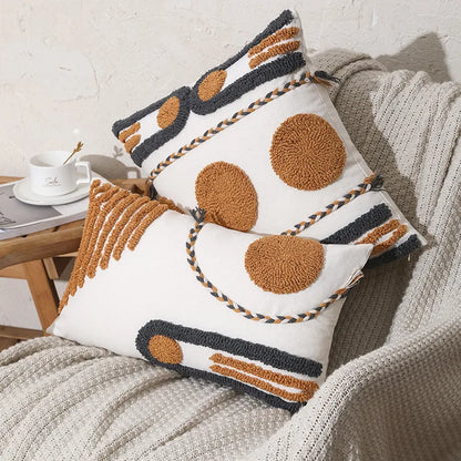 Decorbites™ Geometrisch Stickerei Baumwolle Leinen Kissenbezug Heimdekoration Boho-Stil