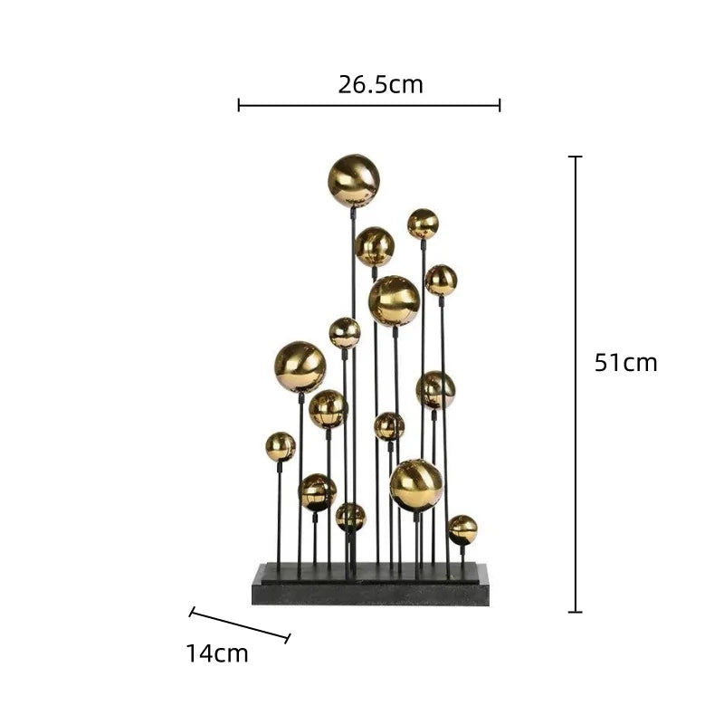 Decorbites™ Geometrische Goldene Ball-Skulptur: Metall-Handwerk Hausdekor-Ornament