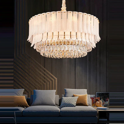 Decorbites™ Golden Crystal Kronleuchter: Postmoderne Luxus-Runde Kronleuchter für das Wohnzimmer