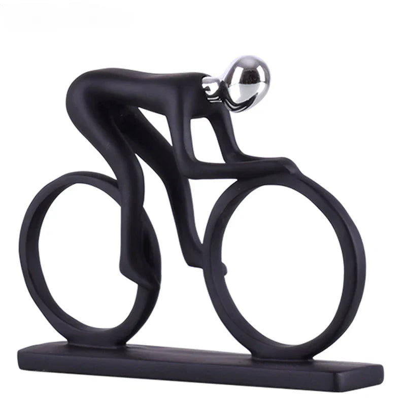 DecorBites™ Abstract Resin Cyclist Statue Bike Rider Figurine for Office Living Room