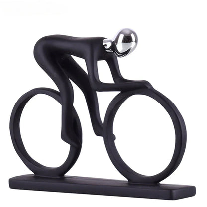DecorBites™ Abstract Resin Cyclist Statue Bike Rider Figurine for Office Living Room