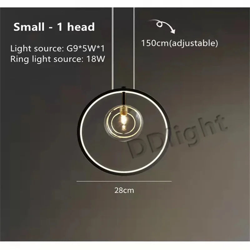 DecorBites™ Glass Bubble LED Ceiling Chandelier for Dining Room and Cloths Store