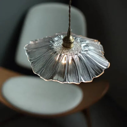 Vintage Flower Glass Pendant Light Fixture