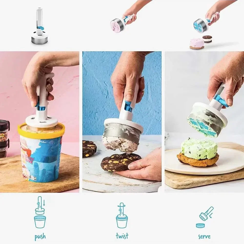 Decorbites™-Eisportionierer: Mühelos Portionieren für perfekte Eiscreme-Sandwiches