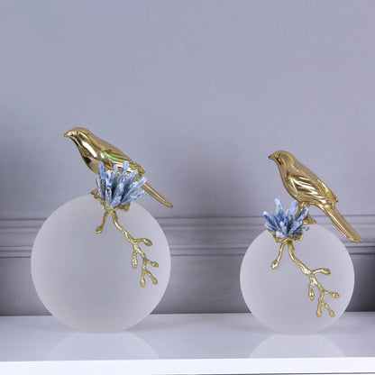 Decorbites™ Goldener Vogel Messingskulptur Moderne Wohnraumausstattung Kunstwerk Statue