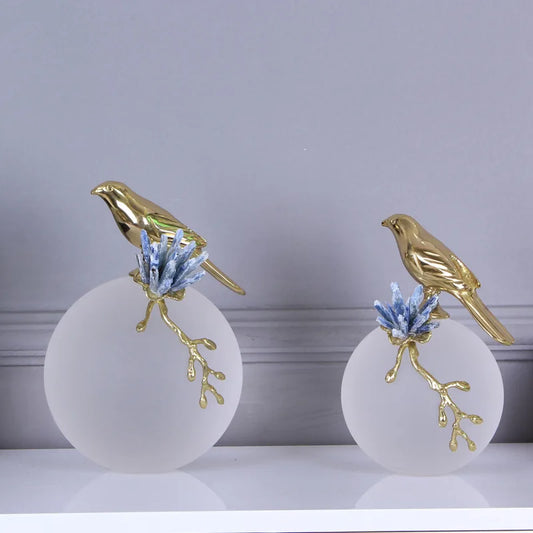 Decorbites™ Goldener Vogel Messingskulptur Moderne Wohnraumausstattung Kunstwerk Statue