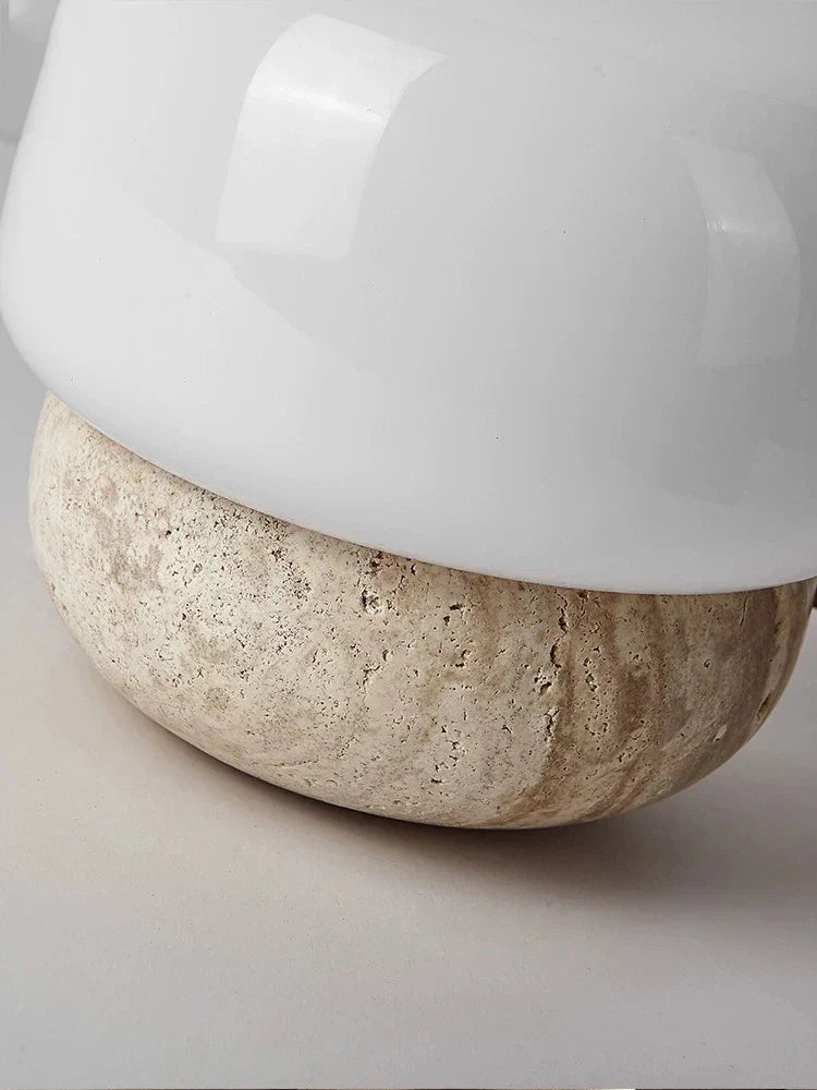 DecorBites™ Cream Mushroom Table Lamp - Soft Warm Light for Bedroom - Retro Stone Design