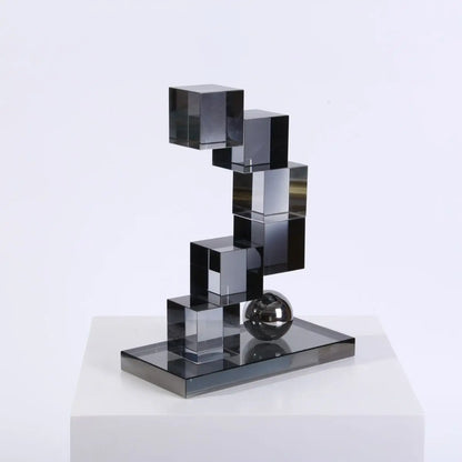DecorBites™ Geometric Crystal Glass Bookshelf Ornaments