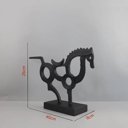 DecorBites™ Geometric Couple Cast Iron Figure Sculpture for Home Decor