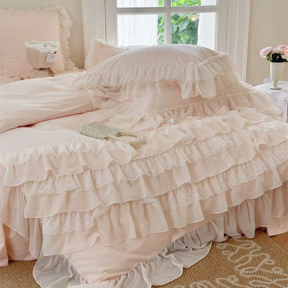 DecorBites™ French Princess Bedding Set with Ruffles and Lace