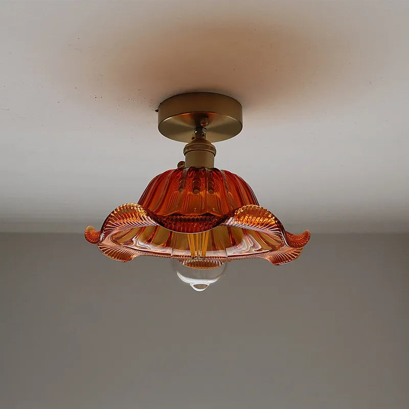 Green Glass LED Ceiling Light