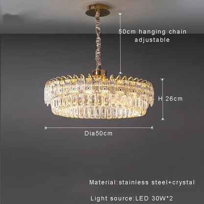 Decorbites™ Kristall-Deckenleuchter, nordisches Luxus-Doppel-Lampenleuchter für Esstisch