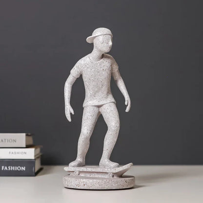 DecorBites™ Abstract Sports Player Sculpture Set Grey/White Figurines Home Decor