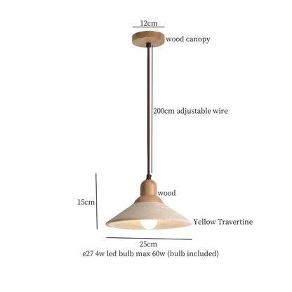 Decorbites™ Japanisches Vintage-LED-Hängeleuchte Gelber Travertin Wohnraum-Dekoration Pendelleuchte
