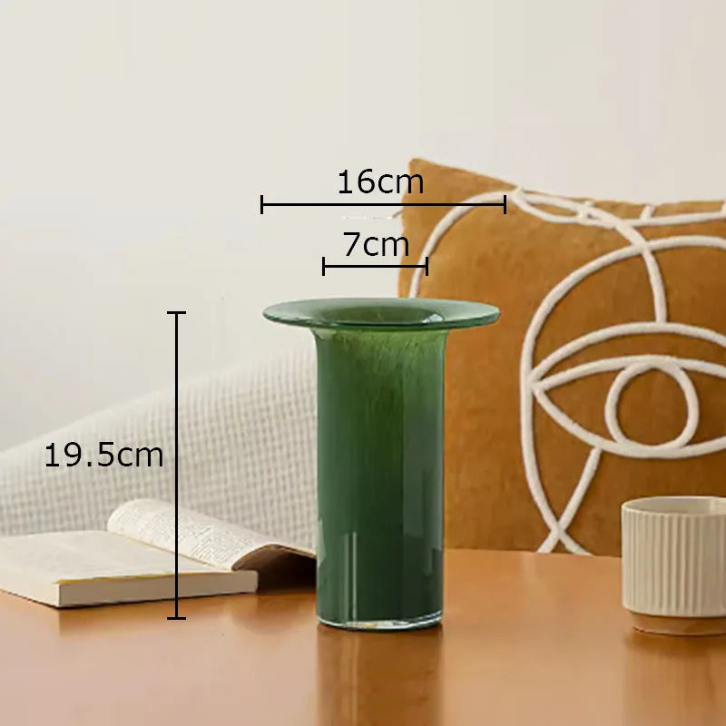 Decorbites™ Jade Trompetenglas-Vase Hydroponik-Blumentopf Schreibtisch-Dekoration