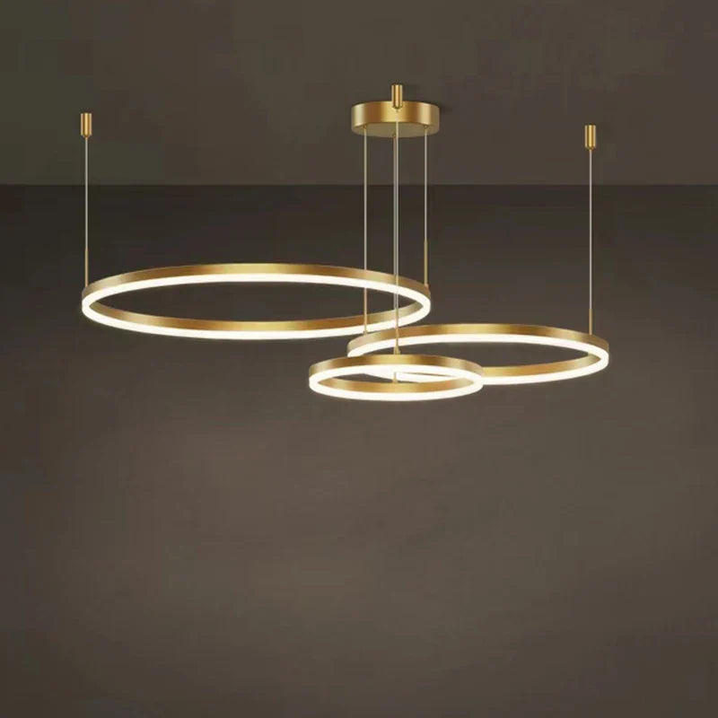 DecorBites™ Gold Ring Pendant Lights Circle Acrylic LED Ceiling Lamp