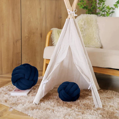 DecorBites™ Knot Ball Short Plush Throw Pillow for Home Décor and Comfort