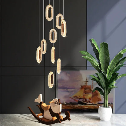 Decorbites™ Kristallringe-Kronleuchter: Treppenhaus Luxus-LED-Beleuchtungskörper