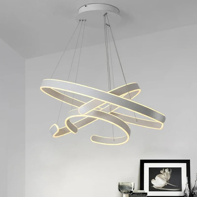 DecorBites™ Geometry Circle Rings LED Ceiling Lamp