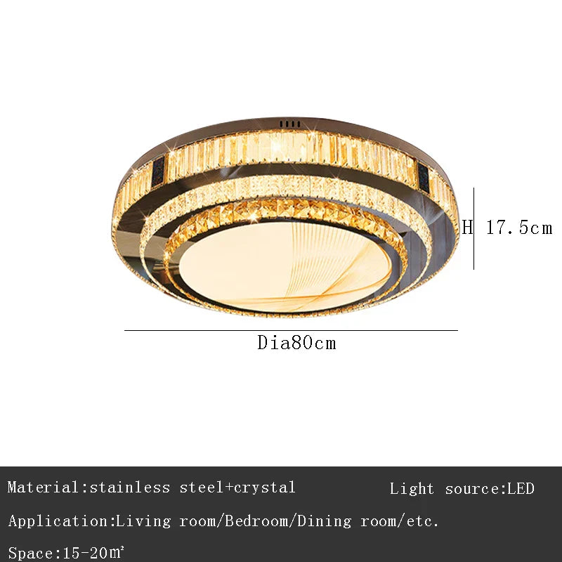 Gold Modern Crystal Ceiling Light