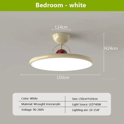 DecorBites™ Cream Iron Nordic LED Ceiling Light - Indoor Decorative Luminaires