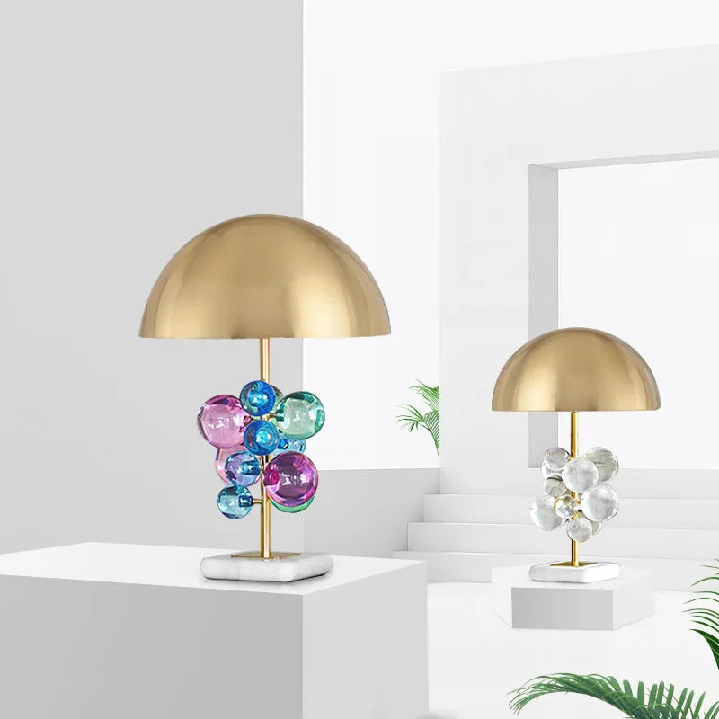 Decorbites™ Goldener Pilz-Kristallkugel-Tischleuchte Bunt Kreative Schlafzimmer-Dekoration