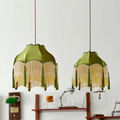 Decorbites™ Grüner Troddel-LED-Hängeleuchte - Amerikanische Vintage-Hängelampe für Zuhause und Café.