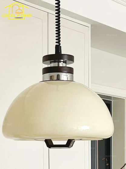 DecorBites™ Cream Glass Pendant Lights LED E27, Medieval Bauhaus Design for Home Decor