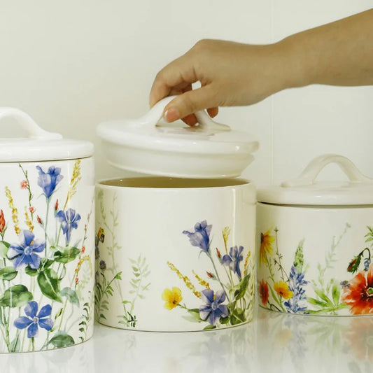 Decorbites™ Große Silikonabdichtete Blumen-Speicher dose, Nuss- & Teedose, Snackdose, Zucker- & Gewürzbehälter
