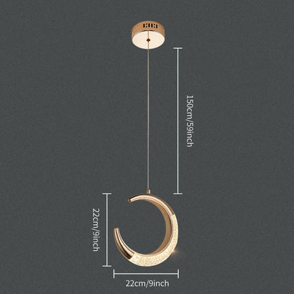 Decorbites™ Kristall-Oval-Goldring-Anhänger-Lampe-Kronleuchter für Wohnzimmer & Schlafzimmer