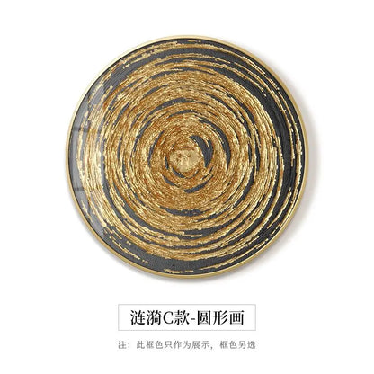 DecorBites™ Gold Foil Abstract Decorative Painting for Luxury Dining Spaces
