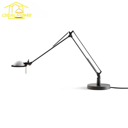 Decorbites™ Industrielles Schwarz/Chrome LED Schalterarm Schreibtischleuchte mit einstellbarem Arm