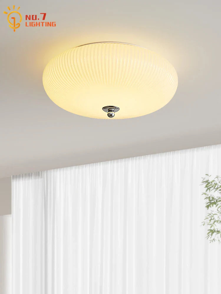 Decorbites™ Creme-Wind LED Glas-Deckenleuchte: Französisches Design für Schlafzimmer, Arbeitszimmer, Balkon, Café