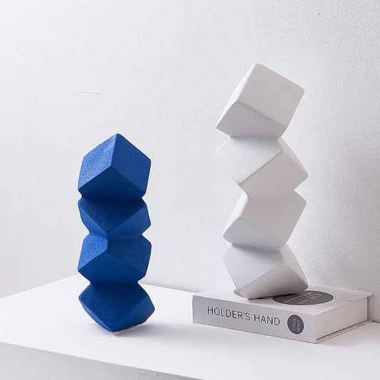 Decorbites™ Geometrische Quadrat-Skulptur Stapel-Figurine Heimdekoration Zubehör