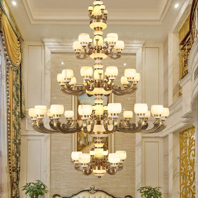 Decorbites™ Jade-Leuchter: Stilvolle chinesische Zen-Wohnzimmerlampe für Duplex-Gebäude von Guangdong Zhongshan