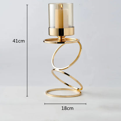 Decorbites™ Goldener Metallrahmen Glasleuchter - Hochzeitszentertische & Heimdekoration