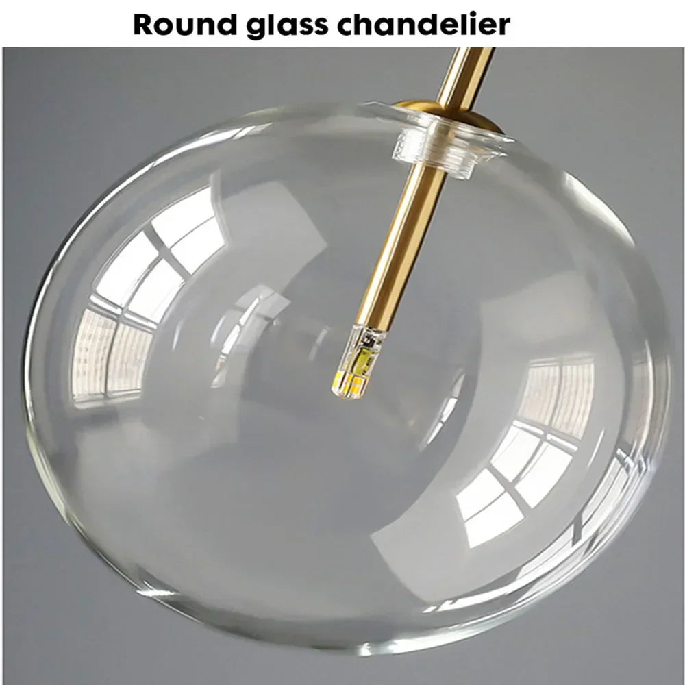 Decorbites™ Klares Glas-Chandelier-Pendant-Lampe Vintage Nordisch Glasball-Hängeleuchte